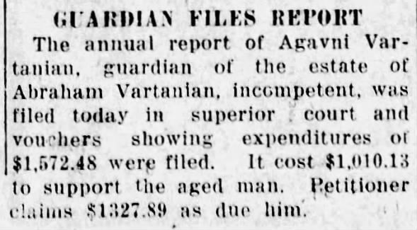 Clipping from The Hanford Sentinel